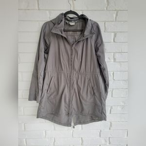 Athleta Size S Womens Olive Green Full Zip Hooded Outdoor Windbreaker Coat